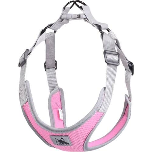 Breathable Mesh Dog Harness for Small Dogs Soft Reflective Pet Dog Harness Light Weight Summer Dog Harness Adjustable Pink Red
