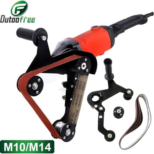 Angle Grinder Sanding Belt M10/M14 Adapter For 115 125 Sanding Machine Accessories Stainless Steel Round Tube Grinding Polishing