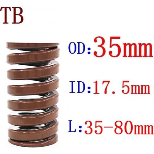 1Pcs Od 35mm Id 17.5mm Length 35-80mm Brown spring X heavy load Spiral Stamping Compression Die Helical Spring