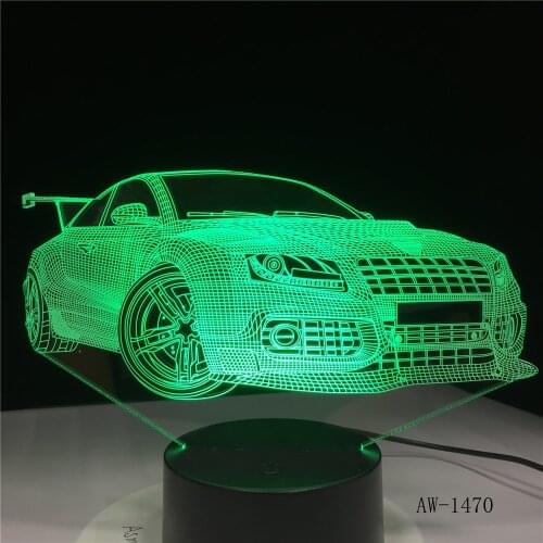 Super Car Touch Table Lamp 7 Colors Changing Desk Lamp 3D Lamp Novelty Led Night Lights ForFriends Kids Birthday Gift AW-1470