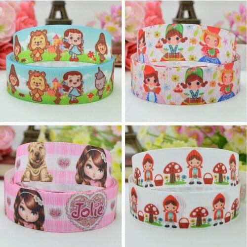 SUPWRF 16 22mm 38 50 75mm Girls cute ribbon Printed grosgrain ribbon hair bow DIY hair accessories decoration 50 Yards B0929