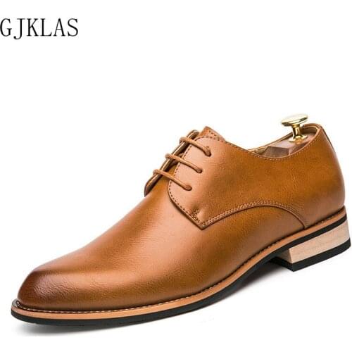 Wedding Dress Men Bussiness Leather Shoes Lace Up Formal Party Shoes for Men Office Leather Shoes Men Classic Round Toe Italiano