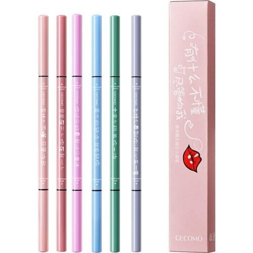 GECOMO 1.5mm Extra Fine Double-Head Eyebrow Pencil Easy to Use Waterproof Lasting No Makeup Bionic Eyebrow Pencil Fine Core