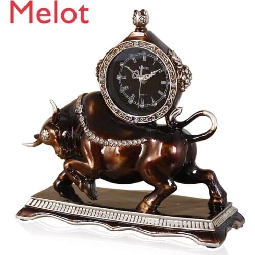 European-Style High-End Luxury Desk Clock Retro Living Room Clock Fashion Creative Mute Clock Ornament Decoration