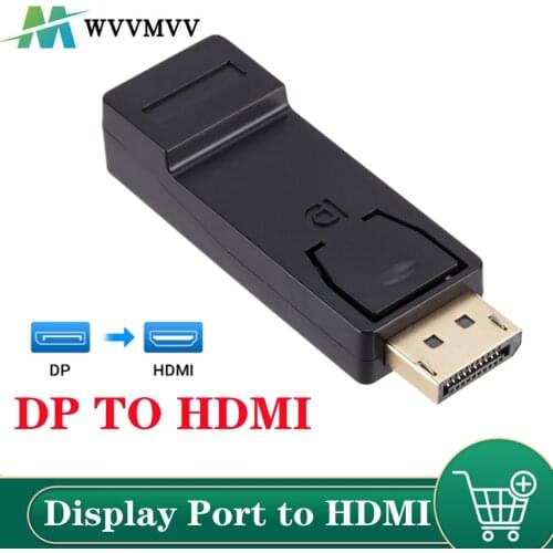 WVVMVVDP To HDMI-Compatible Max 4K/2160P Display Port DP Male To HDMI-Compatible Female Adapter Black High Quality For HDTV PC