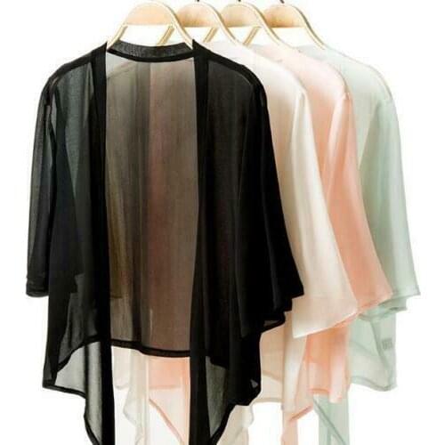 Womens 100% Pure Silk Thin Shawl Cardigan Blouse Top Shirt ONE SIZE JN004