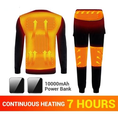 Winter Verwarming Ondergoed Set Motorjas Moto Motorbike Usb Verwarmde Fleece Thermische Lange Onderbroek Tops & Broek