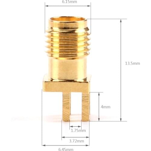 20Pcs SMA Female Jack Connector For 1.6mm Solder Edge PCB Straight Mount Gold plated RF Connectors Receptacle Solder