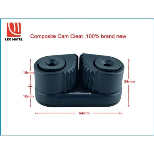 2X Black Composite 2 Row Matic Ball Bearing Rope Cam Cleat Marine Boat Pilates Equipment Fast Entry Wire Fairlead Sailboat yacht