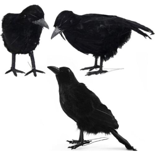 3pcs/set Simulation Crow Halloween Themed Party Ornaments Haunted House Decor Y5JC