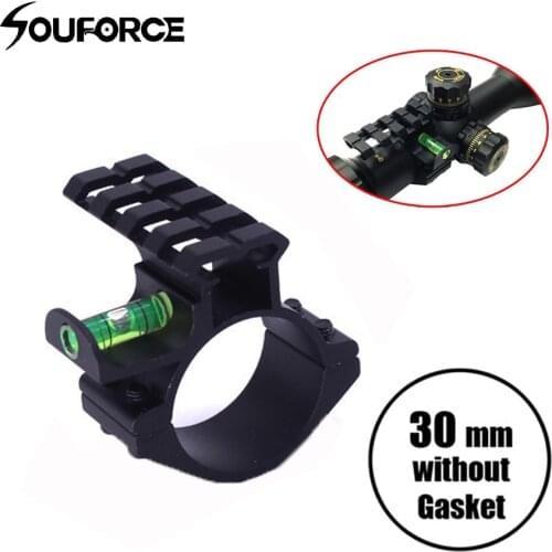 30mm Mount Ring Five Side with Spirit Bubble Level Suit 20mm Picatinny Weaver Rail for Hunting