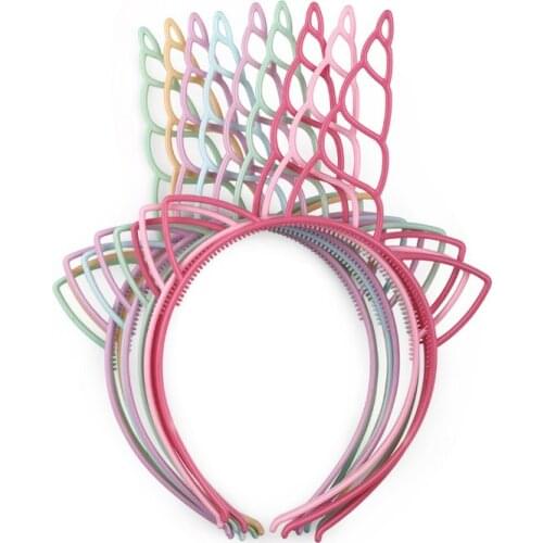 6PCS Best selling childrens girl baby unicorn festival Macaron color headband Christmas party hairband holiday hair accessories