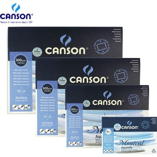 Canson Montval Aquarelle Watercolor Paper 300g 12 Sheets France