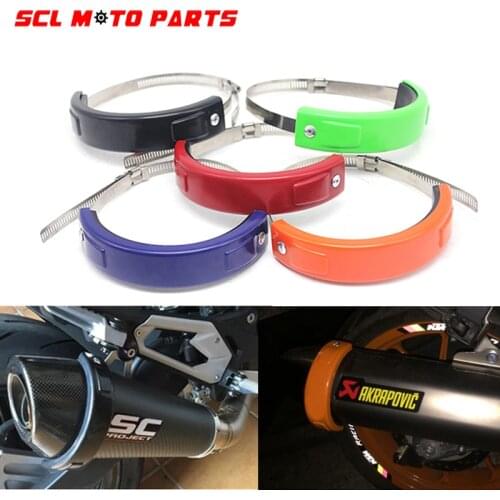 ALconstar-Motorcycle Exhaust Protector 100mm-140mm Oval Can Cover Round Exhaust Guard Cover For Honda KTM Yamaha Universal