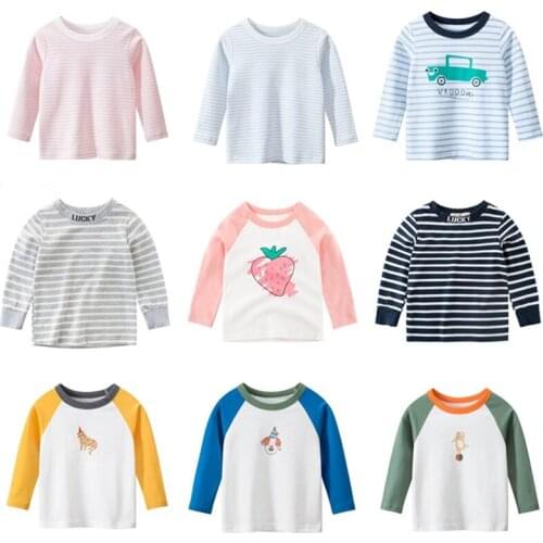 Boys & Girls stripe T-shirts long sleeve pure Cotton 2020 new Autumn winter children bottom shirt Baby cute T Shirt 2-8 years