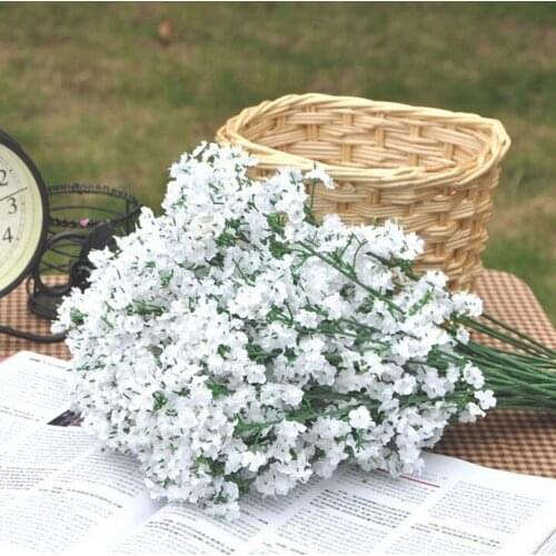 Branch Gypsophila Artificial Flowers White Branch Babies Breath Fake Flowers Long Bouquet Home Wedding Decoration Autumn