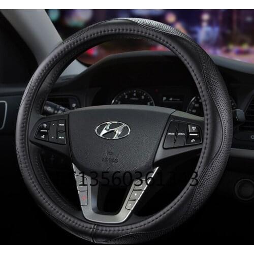 Suitable for Hyundai Elantra Mistra IX35 Shengda Avante SantaFe Sonata Tucson leather steering wheel cover