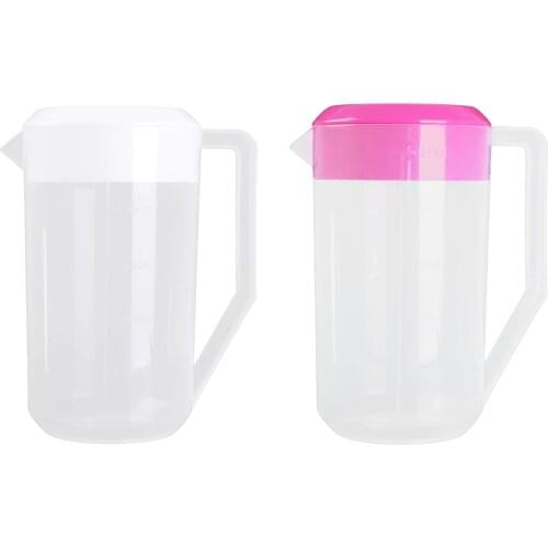 Large Capacity Food Grade Plastic Measuring Water Pitcher Jug with Lid for Cold Water Ice Tea Juice Beer Kettle Kitchen Tools