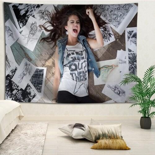 Hot Selling Custom Selena Gomez Wall Tapestry Home Decorations Wall Hanging Tapestries For Living Room Bedroom More size