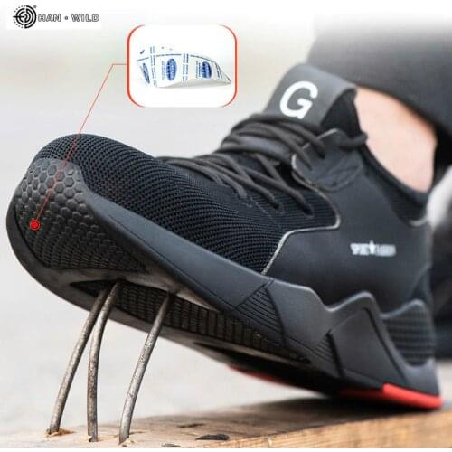 Male Steel Toe Work Safety Shoes Men Boots Breathable Outdoor Casual Sneaker Anti-smashing Piercing Work Safety Boot Mens