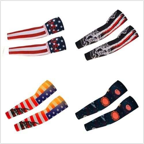 USA Cycling Arm Warmers Men women Bike Bicycle Armwarmer UV Protection Cuff Sleeves Ridding Summer MTB Arm Sleeves breathable