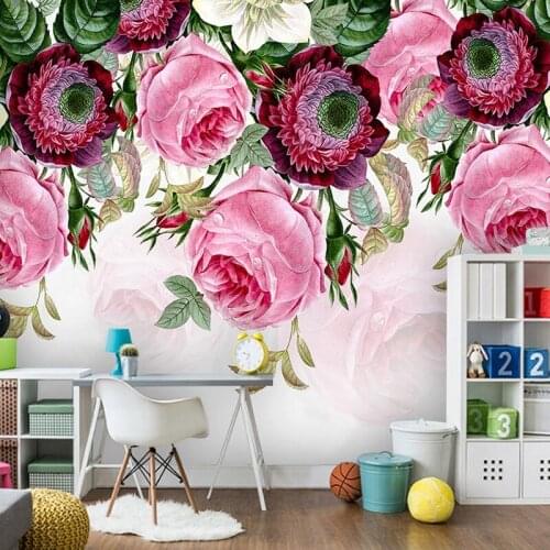 Custom Any Mural Wallpaper Nordic 3D Watercolor Flowers Living Room Bedroom Modern Background Wall Painting Papel De Parede 3 D