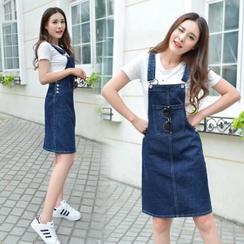 New Summer Women Dresses Plus Size Casual Solid Pockets Slim Spaghetti Strap Vest Jeans Dress For Women Large Denim One-Piece