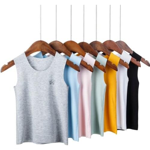 New Style Kids' Waistcoat Seemless sui mental plan Children BOYS Girls Elasticity Korean-style Summer Solid Color Summer Del Fi