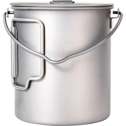 Outdoor Titanium alloy artisan Titanium 750ml Hanging Pot Outdoor Camping Cookware Pot