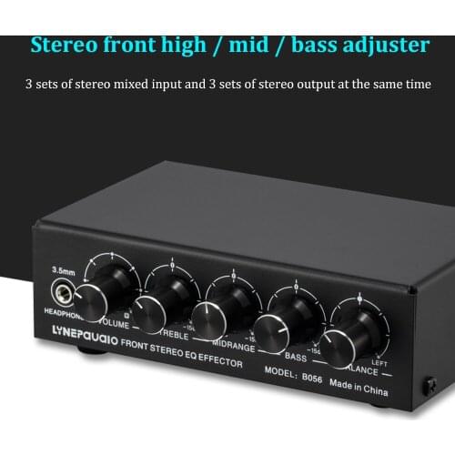 Stereo B056 Preamplifier Preamp Stereo Toner High / Medium / Bass Adjuster 3-Channel Sound Mixer Microphone Preamplifier