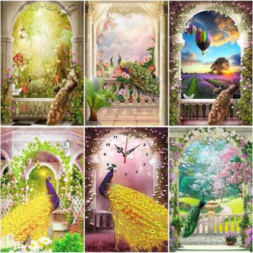 CHENISTORY Frame Diy Paint By Numbers Kits Acrylic Wall Art Home Decors Peacock Animals Modern Coloring By Numbers For Diy Gift