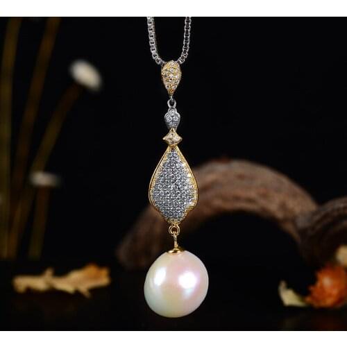 Retro Thai Silver Jewelry Wholesale Natural Pearl Baroque Shaped Bead Creative New S925 Sterling Silver Pendant