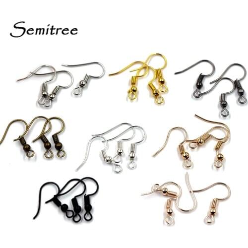 Semitree 100pcs 20x17mm Earring Findings Earrings Clasps Hooks Fittings Wholesale Ear Wires DIY Jewelry Making Accessories