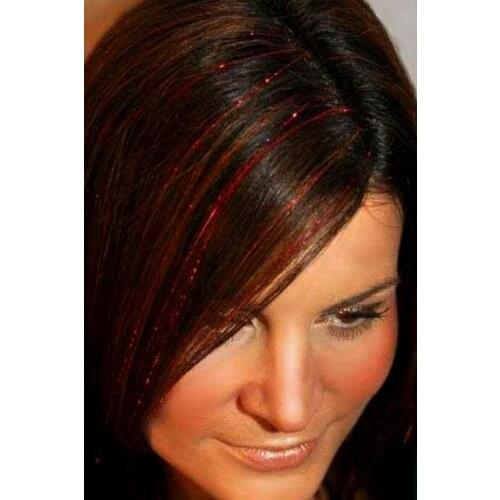 PRODİVA SILVERY PARILTILI HAIR SOURCES, HAIR TINSEL, 30 PCS, RED