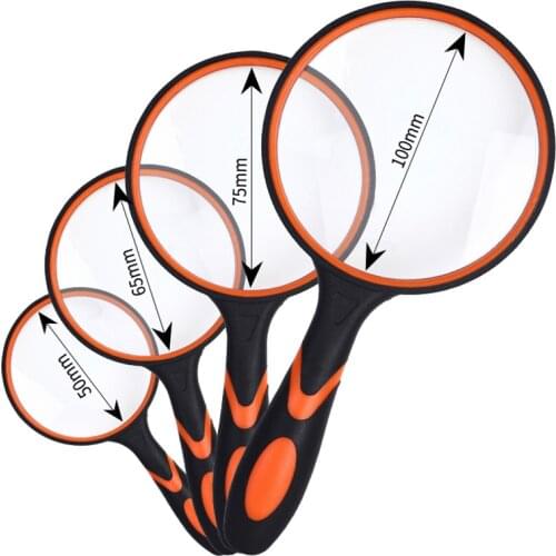 6X 7X 8X 10X Magnifying Glass Handheld Magnifier 50/65/75/100mm Lens diameter for for Antique Viewing/Reading/Jewelry identify