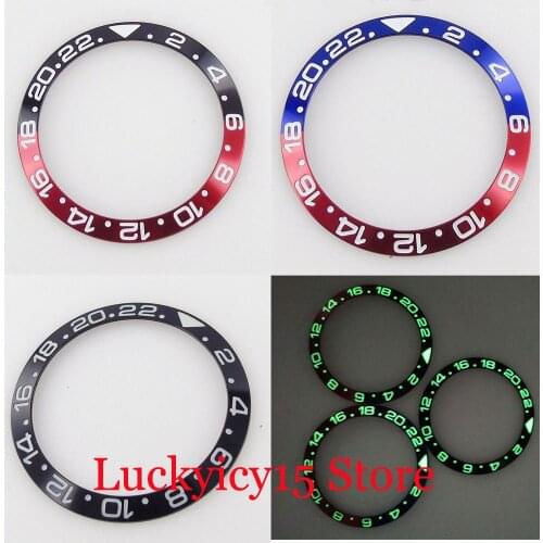 Green Luminous Slope 38mm*30.6mm Watch Bezel Ring Insert fit 40mm Case