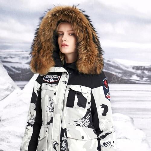 BOSIDENG OUTLETS deep winter jacket women thicken outdoor parka 90 goose down jacket waterproof real fur safari stylle B90142050