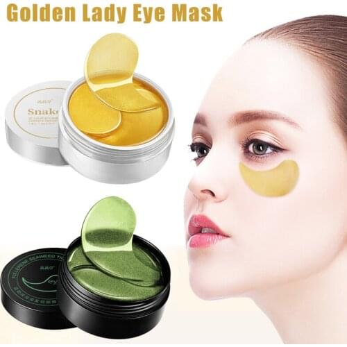 Gold Eye Mask Green Seaweeds Eye Patch Snake Venom Eye Mask Anti-Aging Moisturizing 60pcs SK88