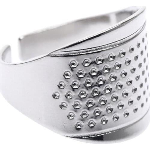 1pc/pack Household Sewing DIY Tools Silver Ring Thimble Finger Protector Home Quilting Sewing Crafts Tools