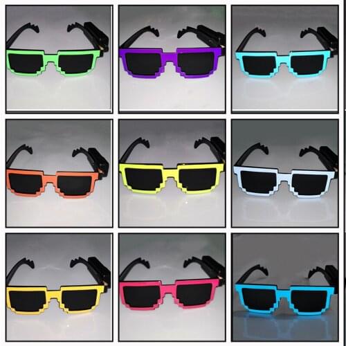 10Colors Available LED Light up Glasses Wireless Luminous Glasses with Dark Lens Glow Party Costume Sunglasses Bar Club Supplies