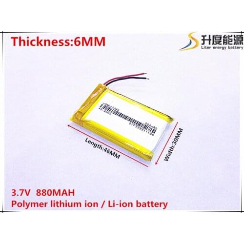 3.7V 880mAh 603046 Lithium Polymer Li-Po li ion Rechargeable Battery cells For Mp3 MP4 MP5 GPS