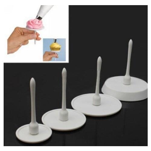 4pcs Flower Nail Receptacle Removable Frosted Antiskid Piping Mold Pastry Bakeware Decorating Cake Tools D959