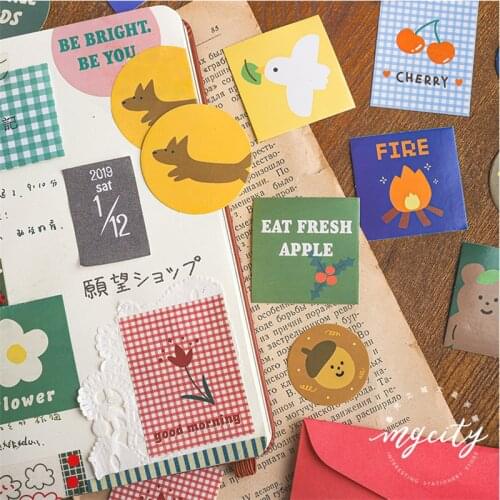 40Pc bear biscuit series Journal Decorative Stickers Scrapbooking Stick Label DIY Diary Stationery Album Cute envelope sticker