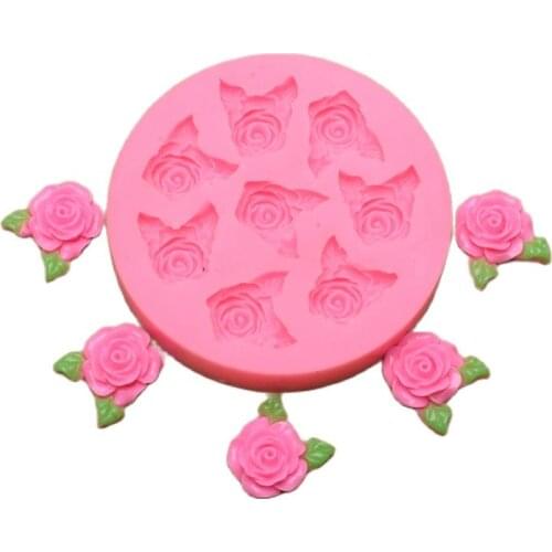 8Cavity Rose Flower Silicone Mold Candy Clay Chocolate Gumpaste Mould Kitchen Baking Cupcake Topper Fondant Cake Decorating Tool