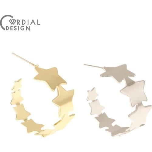 Cordial Design 50Pcs 24*24MM Jewelry Accessories/Hand Made/Star Shape/Earrings Stud/DIY Making/Jewelry Findings & Components