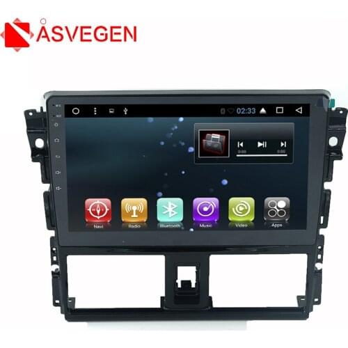 Asvegen Android 7.1 Car Audio Stereo Bluetooth Multimedia Radio GPS Navigation WIFI 4G DVD Player For Toyota VIOS YARIS L 2014