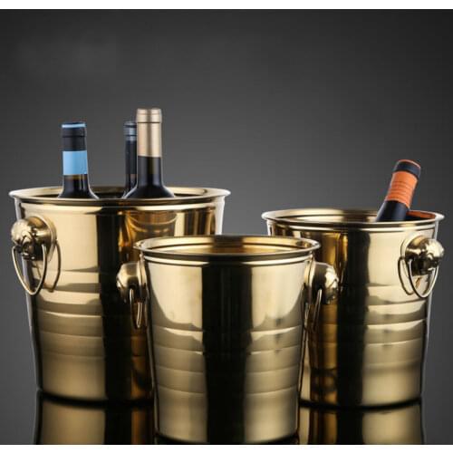European Style Silver Stainless Steel large Ice Punch Bucket Wine Beer Cooler Champagne Cooler Party WF101511