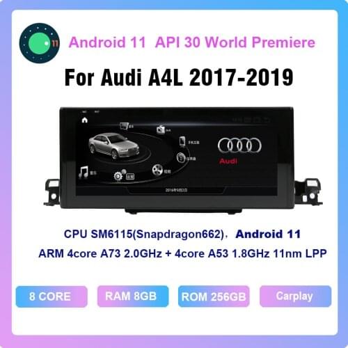 COHO For 2017-2019 Audi A4L Android 11.0 Octa Core 6+128G Car Multimedia Player Stereo Receiver Radio