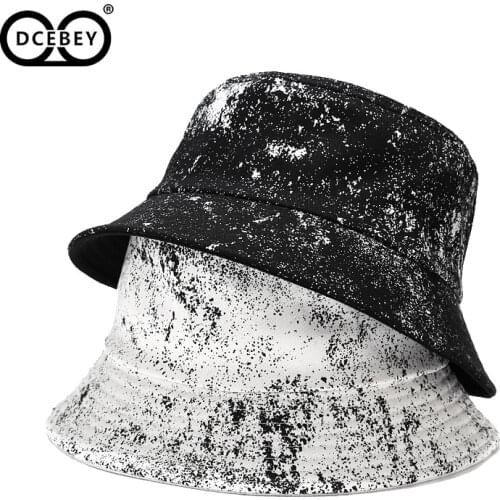 DCEBEY 2021 New Design Erope And American Gypsophila Star Tie dye Fisherman Hat High Quality Foldable Simple Panama Buket Hat