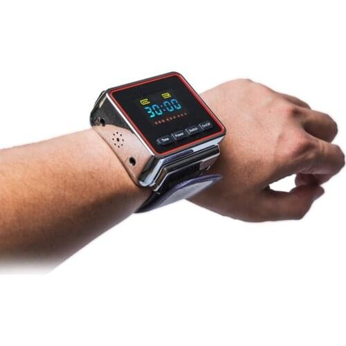 Home use LLLT Cold Laser Therapy Pain management wrist Model Laser watch for diabetes Blood Cleaner treatment Free Goggles